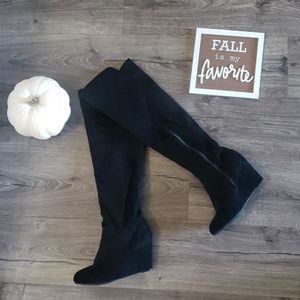 Over knee wedge boot